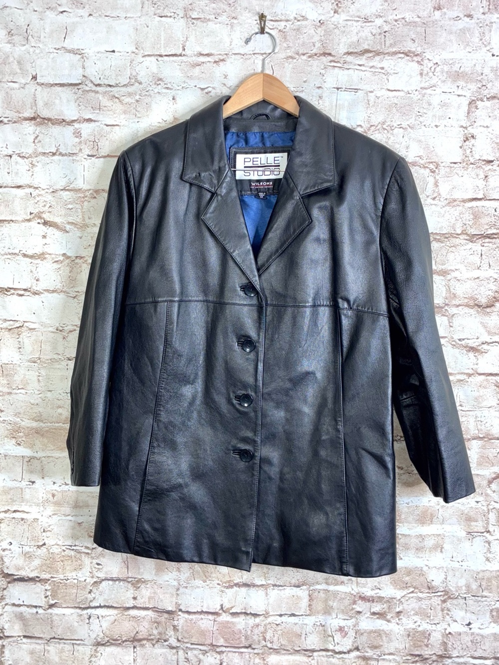 Pelle Studio Wilsons Black Leather Jacket 90s Y2K Size 1X